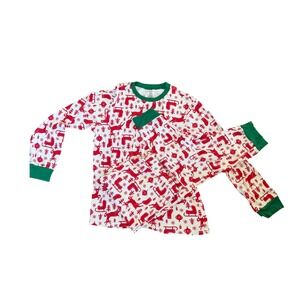 Carter's Adult XL Pajama Set Long Sleeve Top Pants Red Reindeer Sleigh Christmas